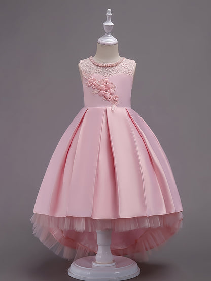 Stunning Girls' Tutu Dress - High-Low Tail, Sparkly, Elegant, and Comfortable - Perfect for Christmas, Birthday, Wedding, and Performance Occasions