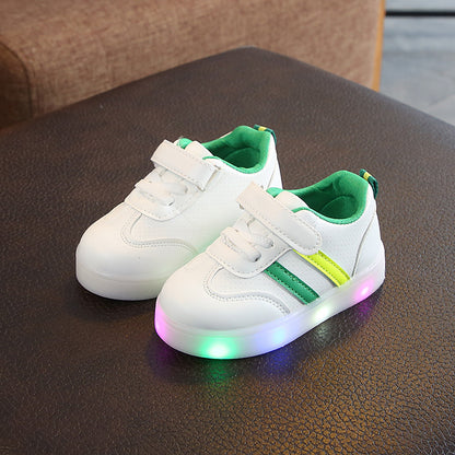 ZllKl  Children's Luminous Shoes  Korean Style New Children's Shoes Boys and Girls Luminous Casual Shoes Board Shoes Colorful Flash Shoes