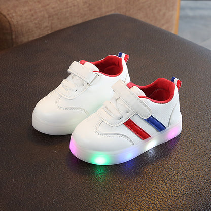 ZllKl  Children's Luminous Shoes  Korean Style New Children's Shoes Boys and Girls Luminous Casual Shoes Board Shoes Colorful Flash Shoes