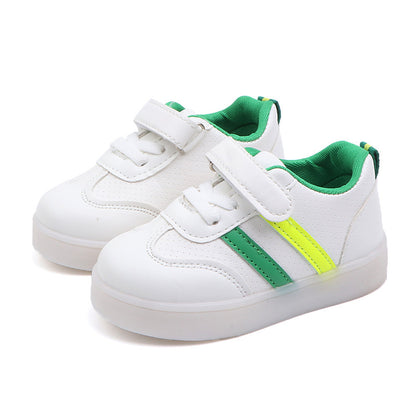 ZllKl  Children's Luminous Shoes  Korean Style New Children's Shoes Boys and Girls Luminous Casual Shoes Board Shoes Colorful Flash Shoes