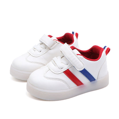 ZllKl  Children's Luminous Shoes  Korean Style New Children's Shoes Boys and Girls Luminous Casual Shoes Board Shoes Colorful Flash Shoes