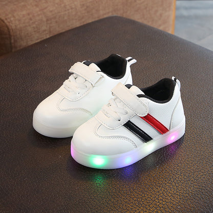 ZllKl  Children's Luminous Shoes  Korean Style New Children's Shoes Boys and Girls Luminous Casual Shoes Board Shoes Colorful Flash Shoes