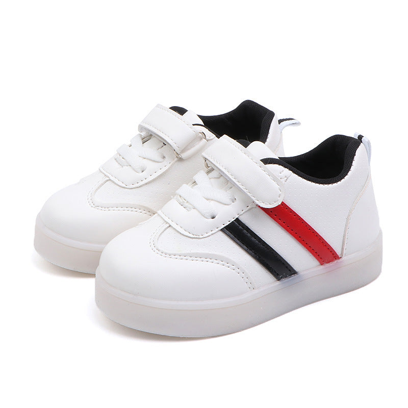 ZllKl  Children's Luminous Shoes  Korean Style New Children's Shoes Boys and Girls Luminous Casual Shoes Board Shoes Colorful Flash Shoes