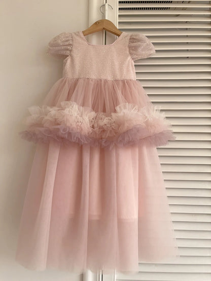 Customized style Kids Girls Lace Wedding dresses childrens formal dresses Fashion summer Princess Dress