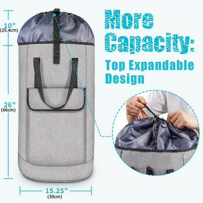 105L Spacious Laundry Backpack – Durable College Dorm Bag with Adjustable Straps – Versatile Travel & Camping Rucksack with Pockets for Organization – Easy-Carry Laundromat Companion