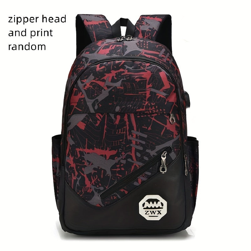 Chic, Large-Capacity Waterproof Backpack Combo: Includes Pencil Case & Crossbody Bag for School, Travel & Daily Commute