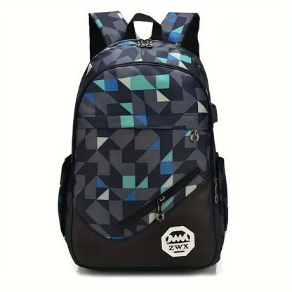 Chic, Large-Capacity Waterproof Backpack Combo: Includes Pencil Case & Crossbody Bag for School, Travel & Daily Commute