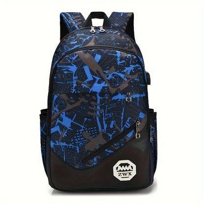 Chic, Large-Capacity Waterproof Backpack Combo: Includes Pencil Case & Crossbody Bag for School, Travel & Daily Commute