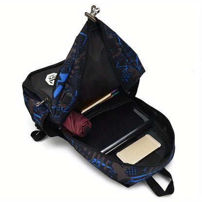 Chic, Large-Capacity Waterproof Backpack Combo: Includes Pencil Case & Crossbody Bag for School, Travel & Daily Commute