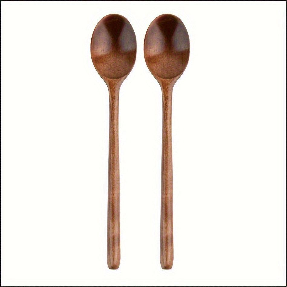 1/2/4pcs Premium Long-Handle Wooden Jam Spoons - 9-Inch Cooking Utensils for Kitchen Soup Mixing Baking - Durable Wooden Spoon Set for Home Cooking and Baking Enthusiasts