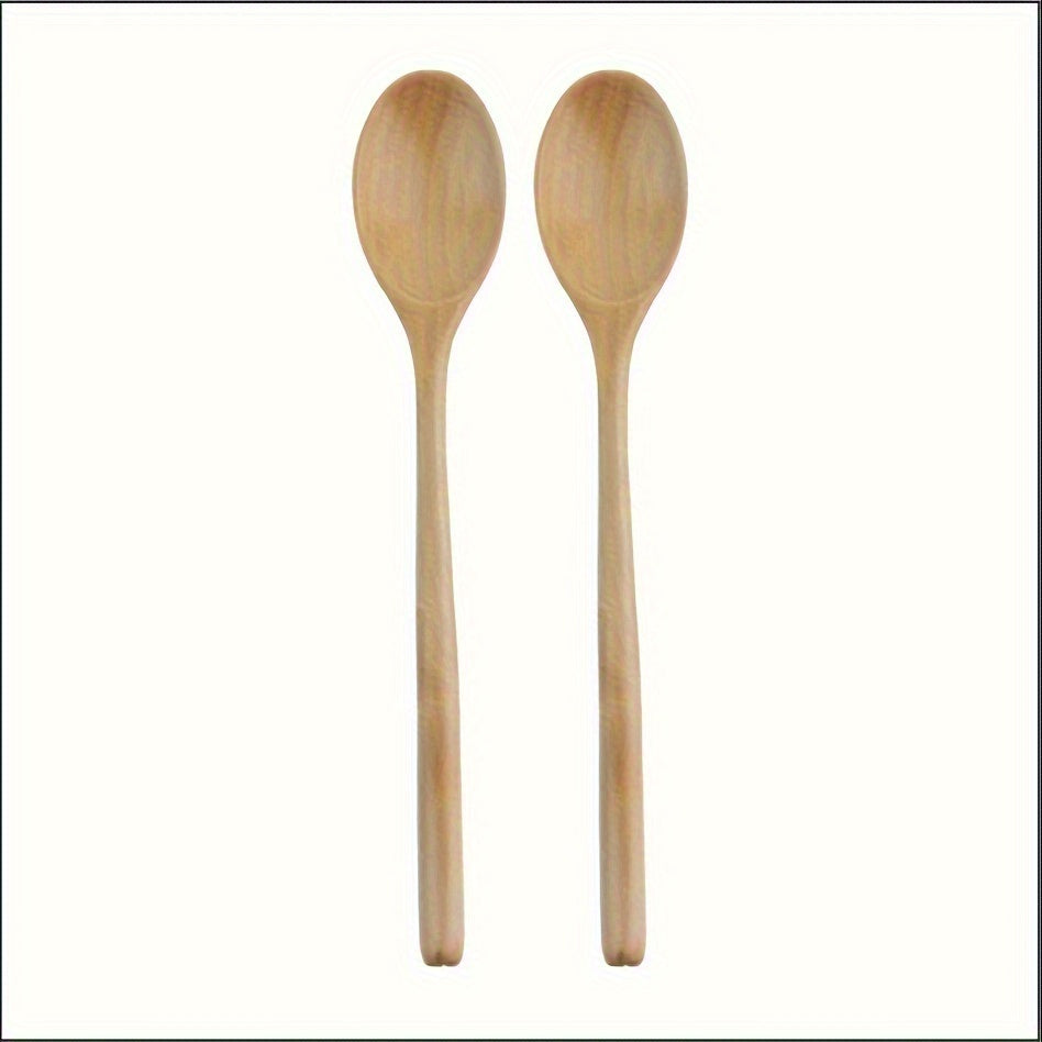 1/2/4pcs Premium Long-Handle Wooden Jam Spoons - 9-Inch Cooking Utensils for Kitchen Soup Mixing Baking - Durable Wooden Spoon Set for Home Cooking and Baking Enthusiasts