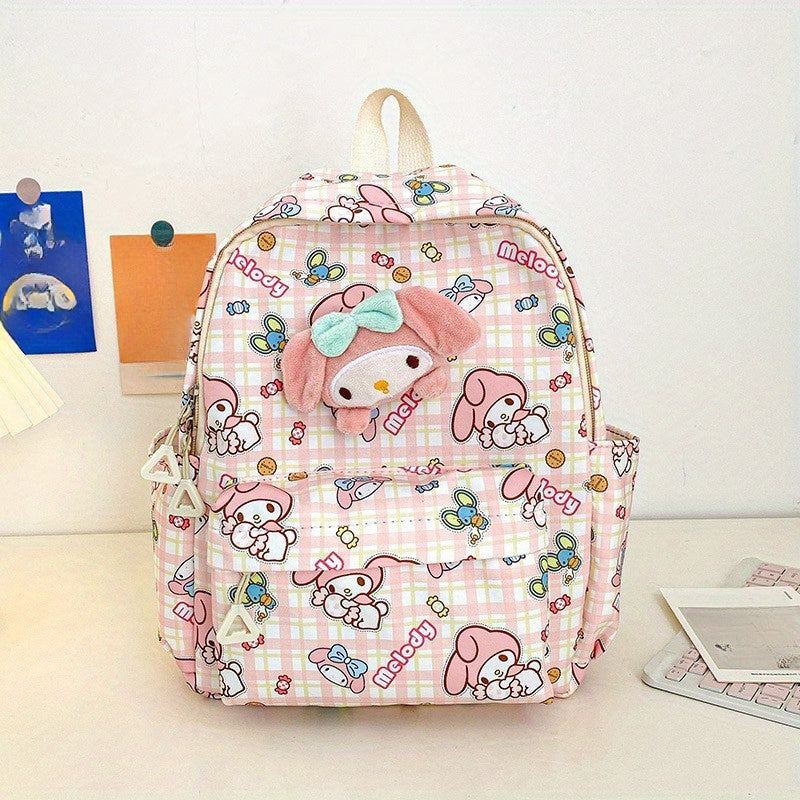 Adorable Hello Kitty Character Backpack - Lightweight, Versatile & Durable - Perfect for School, Travel, and Fun Adventures with Kuromi, Melody, Cinnamoroll, Pom Pom Purin, and Pochacco