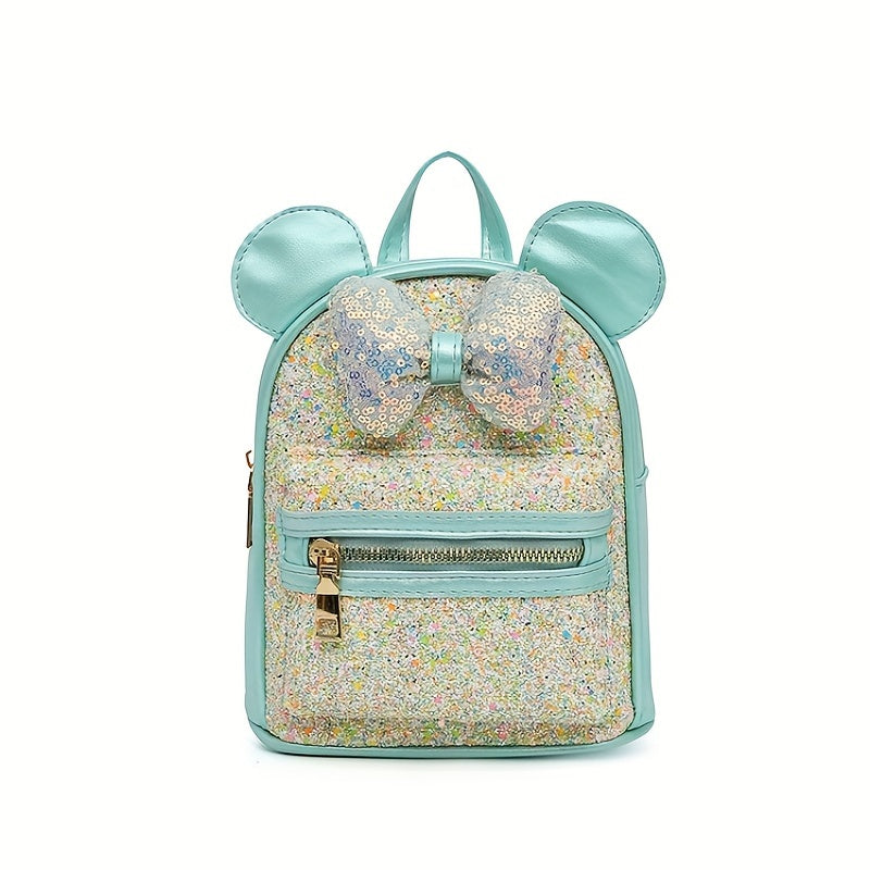 1pc Popular Fashion Big Ear Butterfly Bow Sequin Cute Backpack, Suitable For Children Aged 3-6 And Under 3.2 Feet/1 Meter Tall