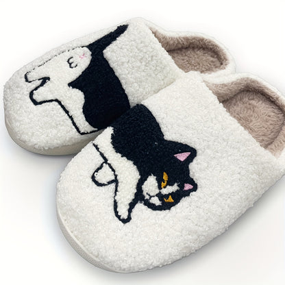 Cute Cartoon Fluffy Home Slippers, Soft Sole Bedroom Cozy Plush Lined Shoes, Non-slip Floor Mute Slippers, Winter & Autumn