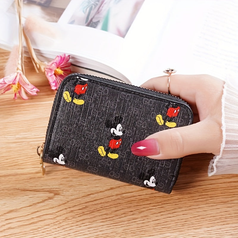 Cute Mickey Mouse Coin Purse, Casual Zipper Credit Card Storage Bag, Portable & Fashionable Wallet