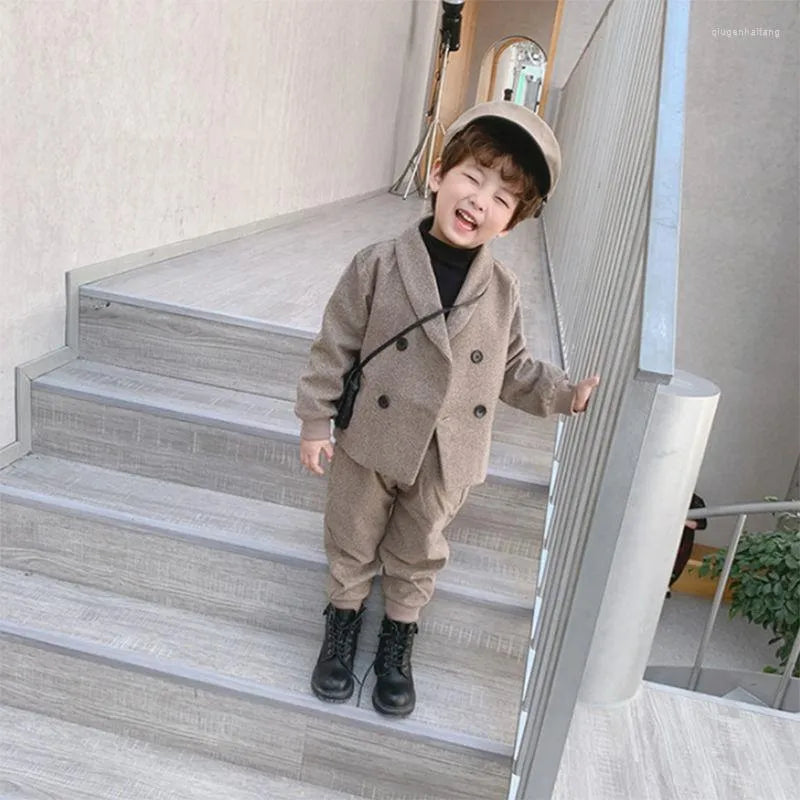 Clothing Sets Kid Boys Spring And Fall Suit Baby Clothes Set  Children's Casual Tops Pants 2 Piece Formal Wear