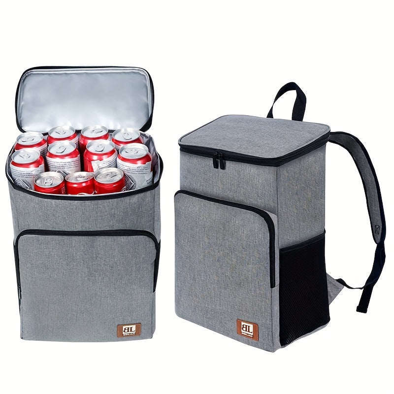 Insulated Backpack Cooler Bag - Leakproof, Soft-Sided, Waterproof, with Bottle Opener - Perfect for Travel, Camping, Work, Picnic, and Beach Trips