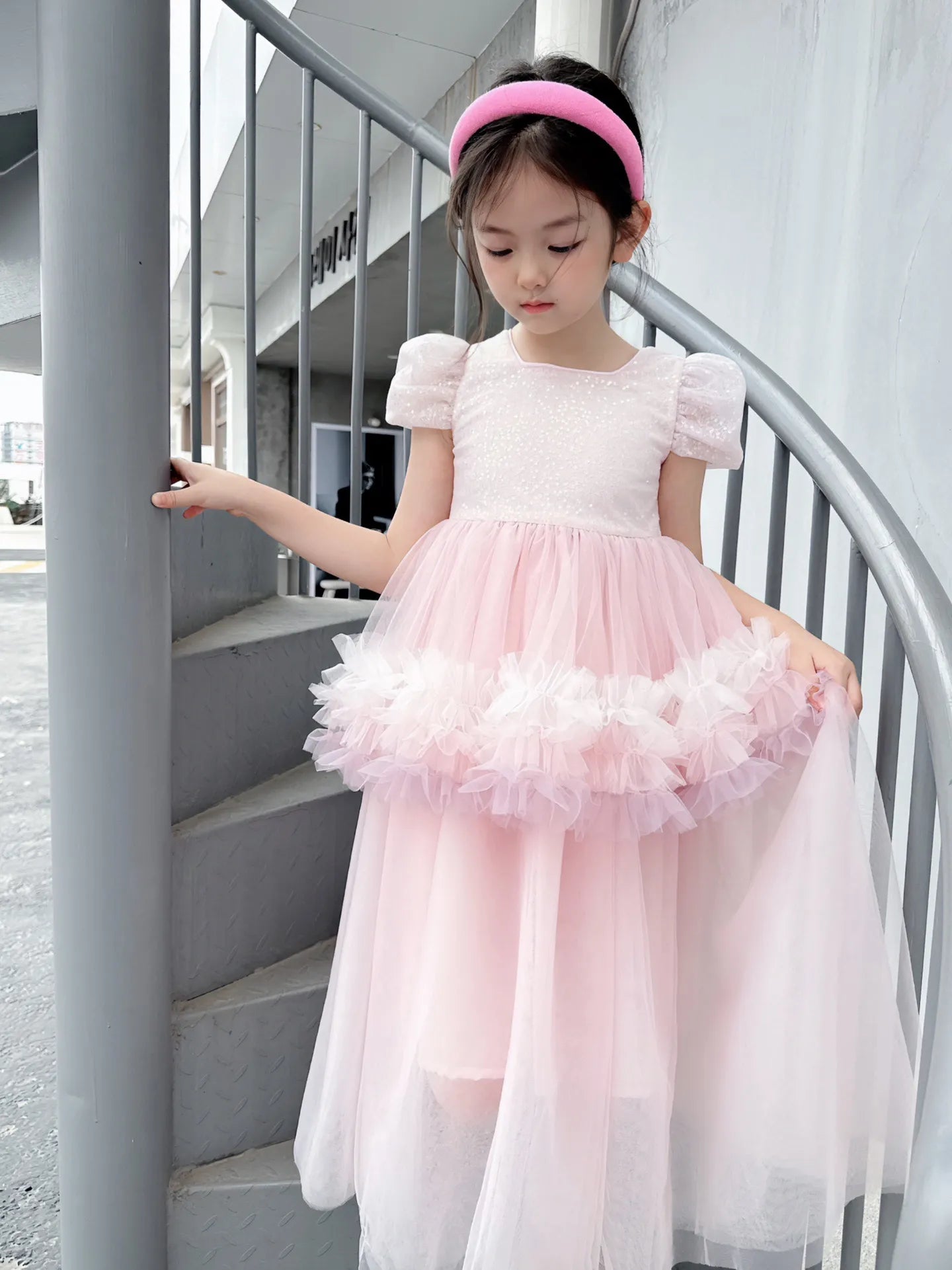 Customized style Kids Girls Lace Wedding dresses childrens formal dresses Fashion summer Princess Dress