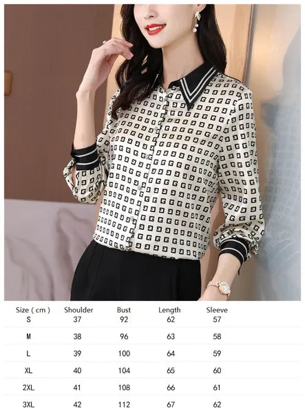 Vintage Butterfly Printed Runway Silk Blouses Women  Fashion Designer Striped Shirts Slim Business Office Ladies Button Spring Summer Long Sleeve Tops