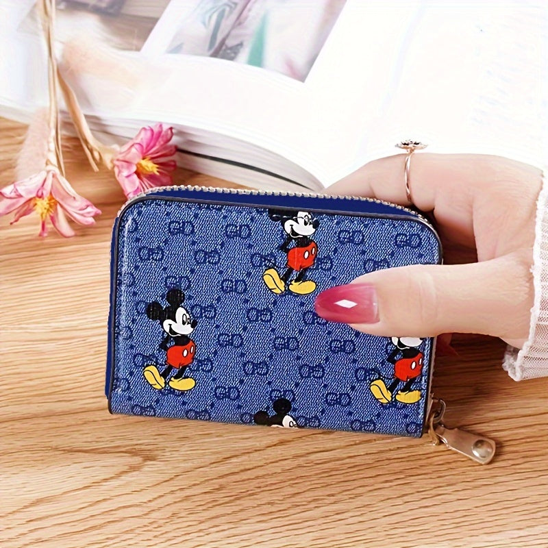 Cute Mickey Mouse Coin Purse, Casual Zipper Credit Card Storage Bag, Portable & Fashionable Wallet