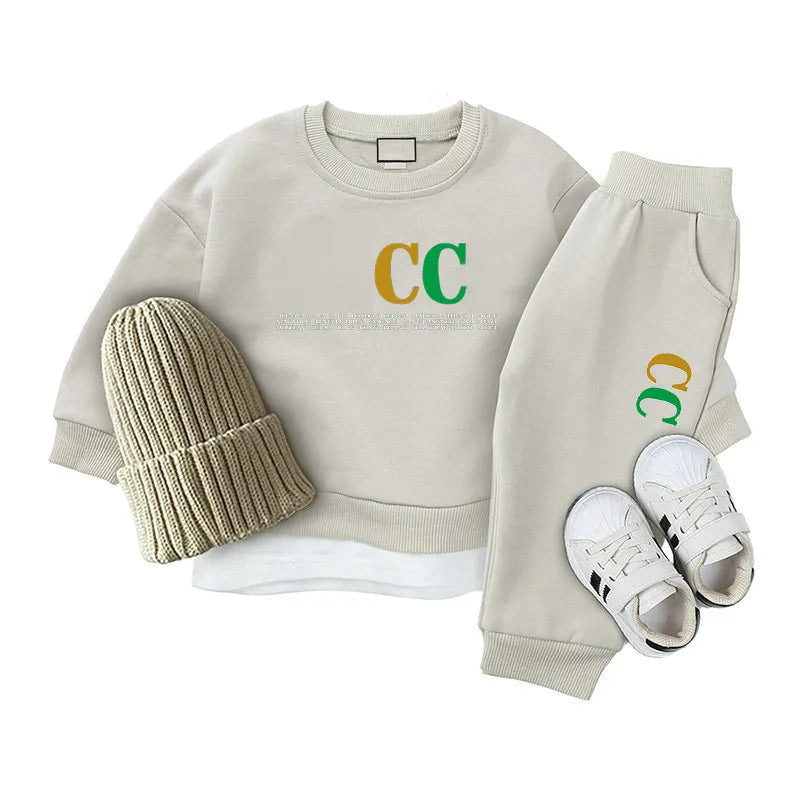 In stock Designer kids Clothing Sets Baby boys girls Sweater suit Tops pants two-piece