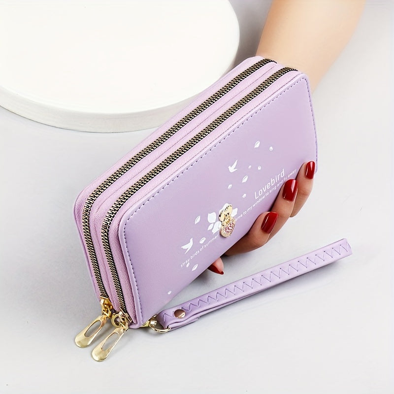 Love Decor Clutch Long Wallet, Fashion PU Leather Coin Purse, Multi Card Slots Mobile Phone Bag