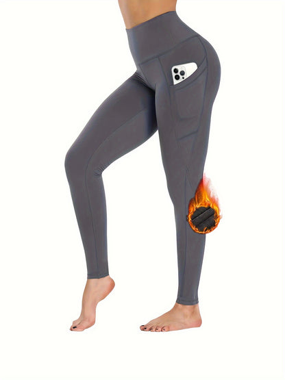 Thermal Fleece Leggings - Ultra-Soft, Warm, and Cozy Workout Yoga Pants with Pockets for Women, Perfect for Winter Season, Fleece Lined for Superior Warmth and Thermal Insulation