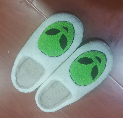 Cartoon Print Fuzzy Home Warm Slippers, Soft Sole Flat Closed Toe Cozy Shoes, Winter Non-slip Plush Shoes