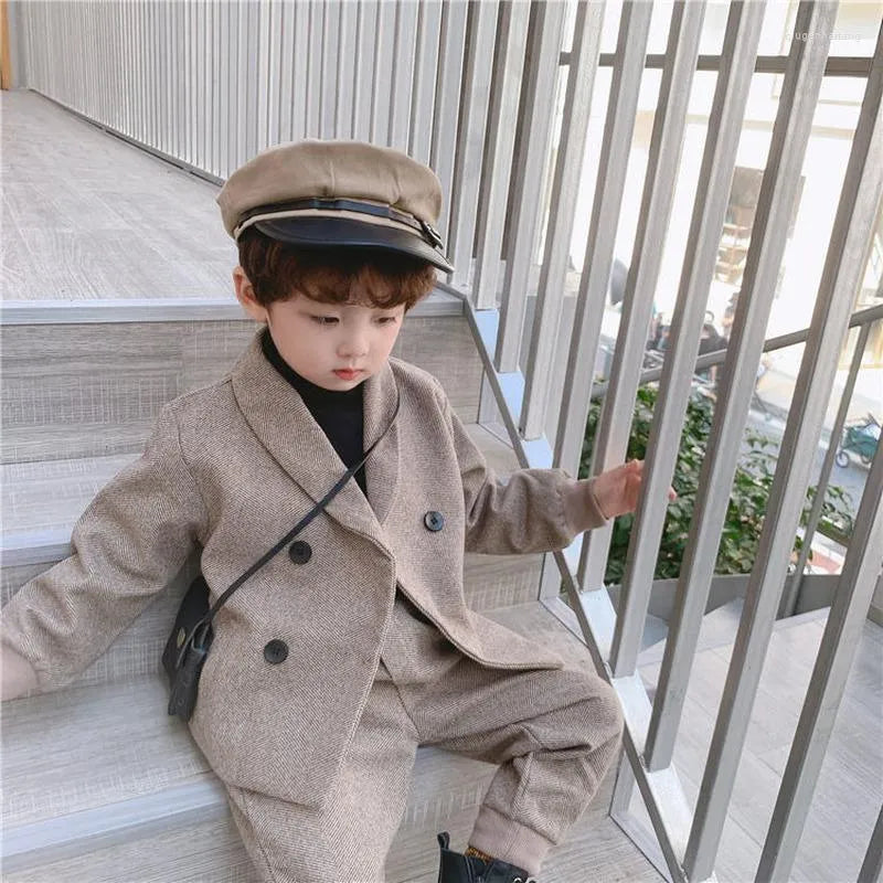 Clothing Sets Kid Boys Spring And Fall Suit Baby Clothes Set  Children's Casual Tops Pants 2 Piece Formal Wear