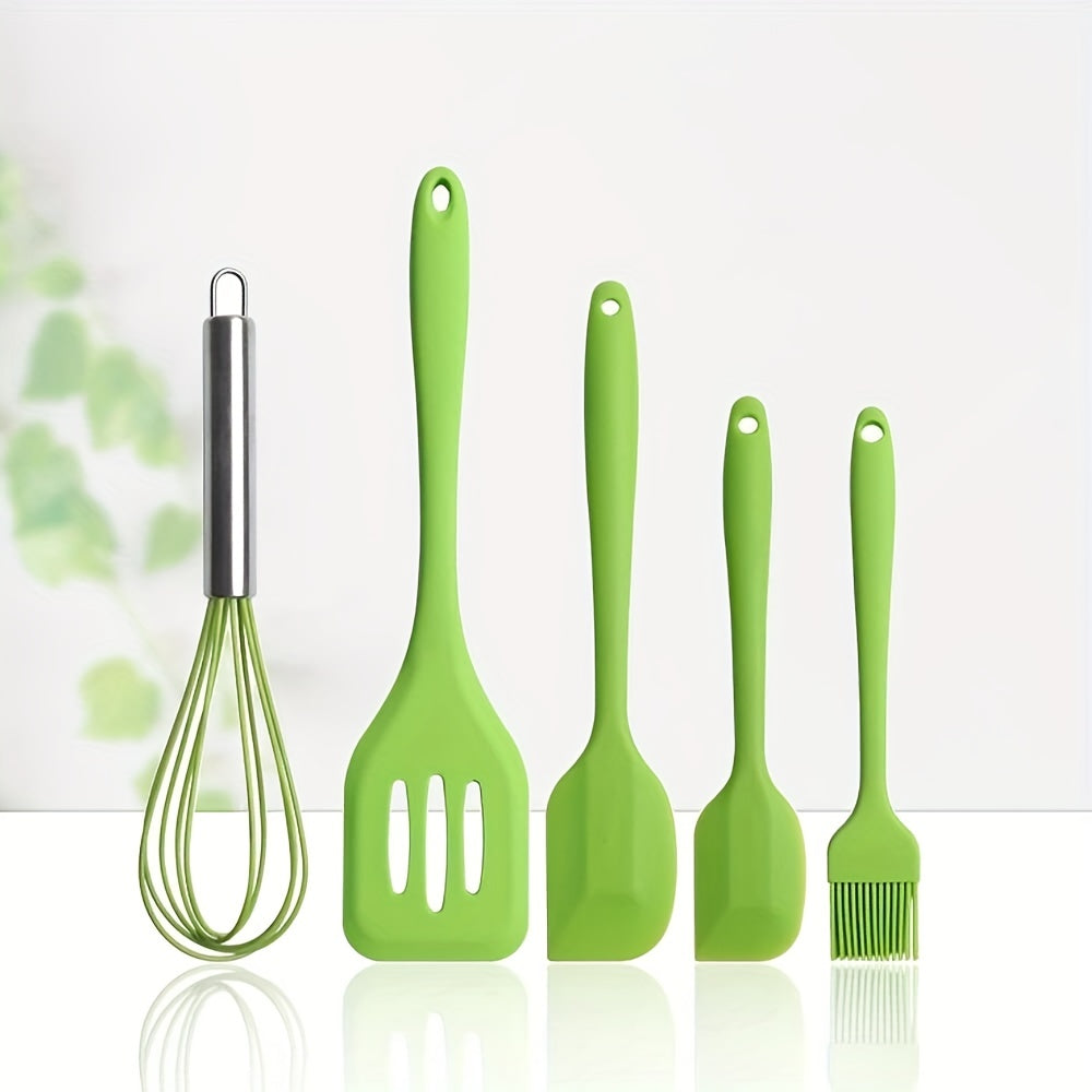 5-Piece Heat-Resistant Silicone Utensil Set - Durable, Easy-Clean Kitchen Tools for Modern Chefs