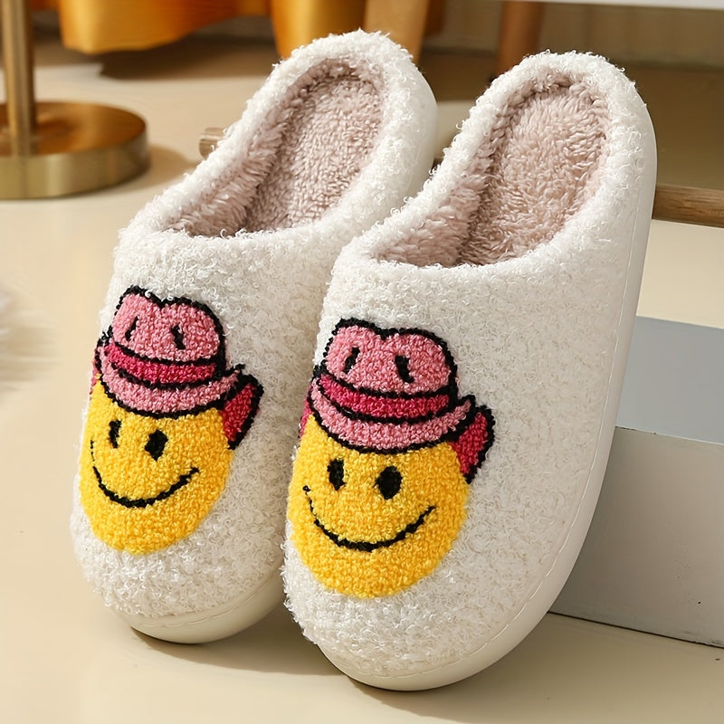 Halloween Winter Home Slippers, Soft Sole Bedroom Plush Lined Cozy Shoes, Round Toe Non-slip Floor Mute Slippers, Winter & Autumn