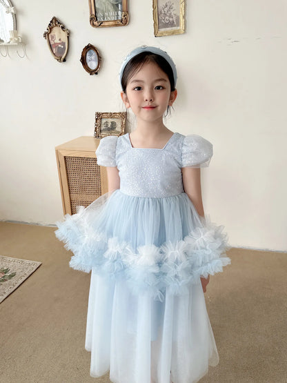 Customized style Kids Girls Lace Wedding dresses childrens formal dresses Fashion summer Princess Dress