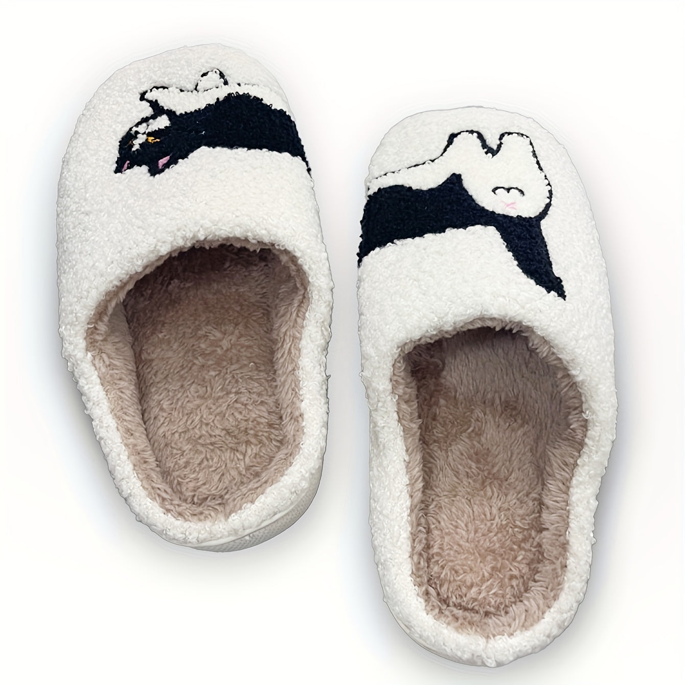 Cute Cartoon Fluffy Home Slippers, Soft Sole Bedroom Cozy Plush Lined Shoes, Non-slip Floor Mute Slippers, Winter & Autumn