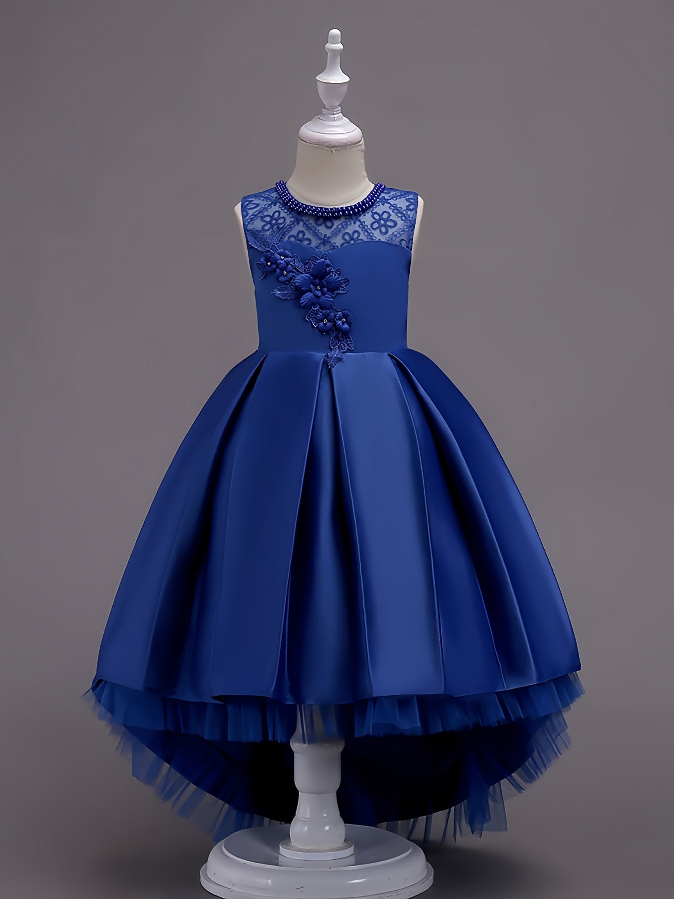 Stunning Girls' Tutu Dress - High-Low Tail, Sparkly, Elegant, and Comfortable - Perfect for Christmas, Birthday, Wedding, and Performance Occasions