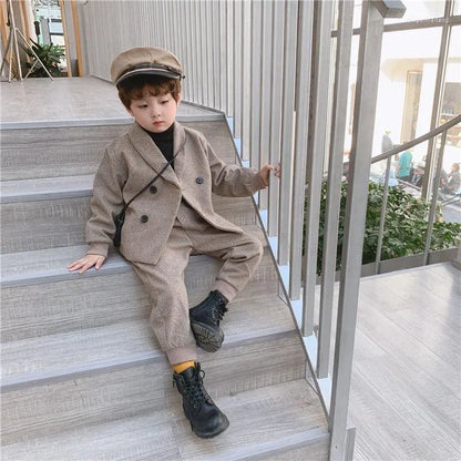 Clothing Sets Kid Boys Spring And Fall Suit Baby Clothes Set  Children's Casual Tops Pants 2 Piece Formal Wear