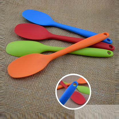 4pcs Silicone Kitchen Utensil Set - Heat Resistant, Non-Stick Mixing & Cooking Spoons for Baking and Stirring