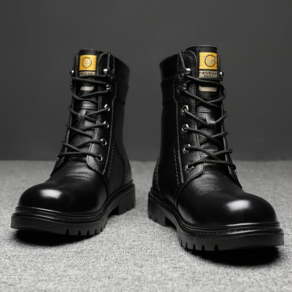 Men's Service Boots Inspired Boots, Casual Lace-up Walking Shoes With Or Without Fuzzy Lining