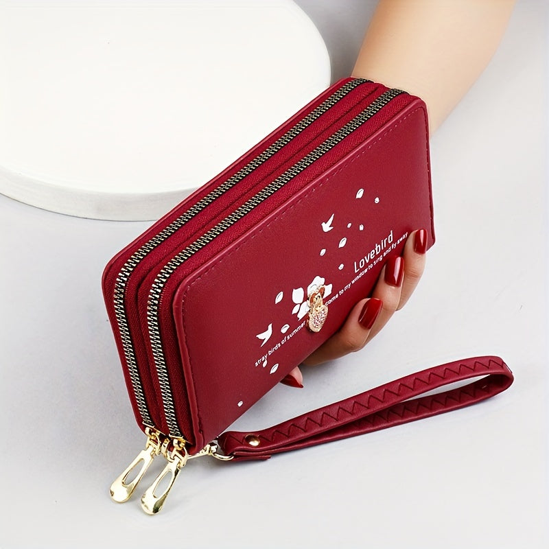 Love Decor Clutch Long Wallet, Fashion PU Leather Coin Purse, Multi Card Slots Mobile Phone Bag