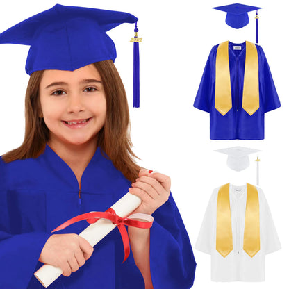 Children's Academic Dress School Uniforms for Children Kids 2021 Preschool Kindergarten Graduation Gown Shawl Tassel Cap Set