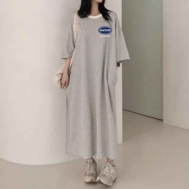 ZllKl 2025Manufacturer medium and long T-shirt skirt fashionable versatile simple dress pure cotton South Korea popular spring and summer new femininity