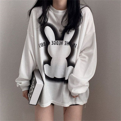 ZLLKL 2025 Wholesale cotton, solid color cartoon sweater women's loose Korean version loose and versatile spring, autumn and winter medium and long styles with velvet and thicker.