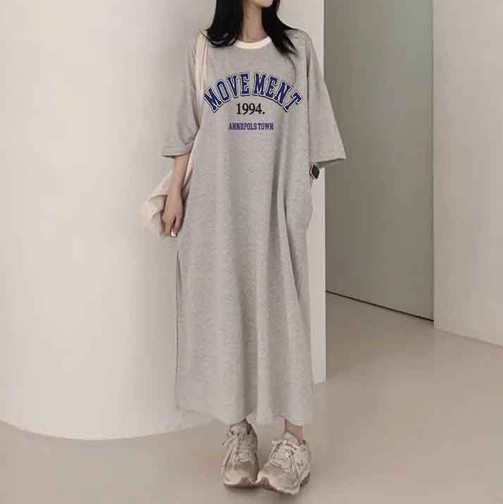 ZllKl 2025Manufacturer pure cotton T-shirt skirt women's spring and summer new Popularan products medium and long loose high-end fashion casual short t-sleeved jumpsuit