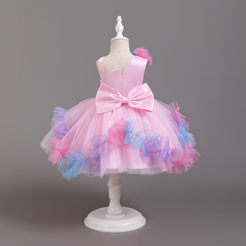 ZllKl  Girls' Dress High-Grade Pettiskirt Catwalk Evening Dress Children's Chorus Clothing Performance Children Princess Dress