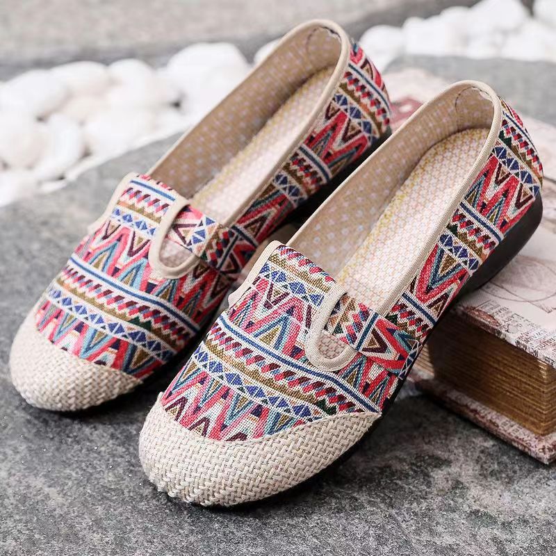 ZllKl Slip-on Old Beijing Cloth Shoes Pumps Old Beijing Cloth Shoes Non-Slip Soft Sole Shoes Casual Shoes Slip-on Work Shoes