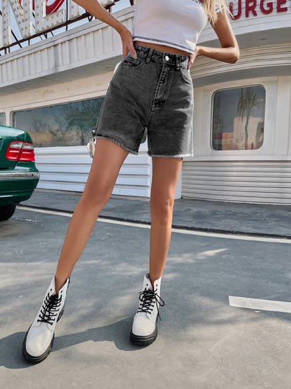 30760#  Trendy Loose Casual Women's Clothing New Denim Shorts Casual High Waist Loose-Fitting Slimming Pants