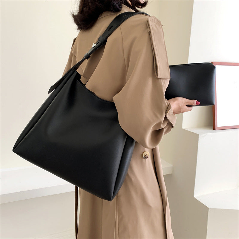 ZllKl  Cross-Border Two-Piece Women's Bag Fashion Spring New Arrival Soft Leather Shoulder Women's Bag Large Capacity Handbag