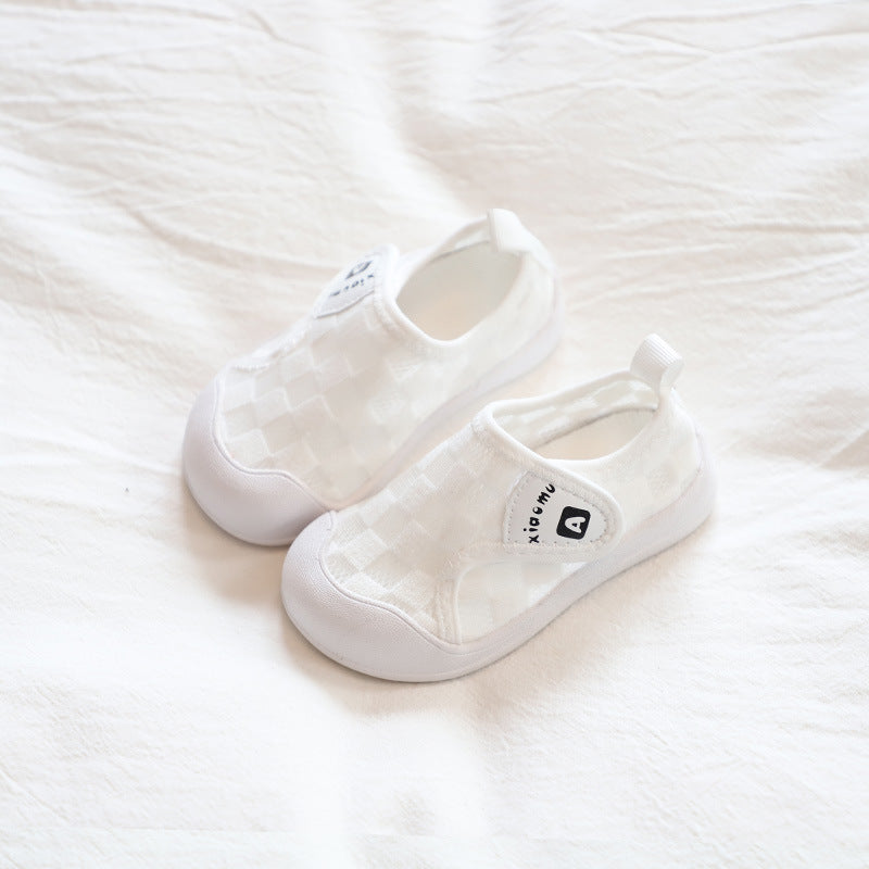 ZllKl  Girls' White Shoes Baby Boy Mesh Surface Shoes Breathable Mesh Children Sneaker Baby Cloth Shoes Soft Bottom Little Kids' Casual Shoes Summer