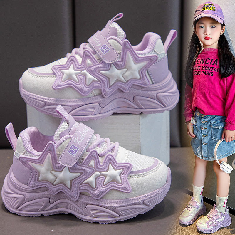 ZllKl  Children's Shoes  New Spring New Sports Shoes Mesh Breathable Girls Outdoor Climbing Boots One Piece Dropshipping