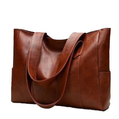 ZllKl  Soft Leather Shoulder Handbag  New Korean Style Simple Large Capacity Totes Casual All-Match Shoulder Bag Wholesale