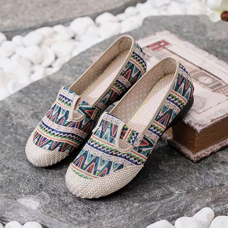 ZllKl Slip-on Old Beijing Cloth Shoes Pumps Old Beijing Cloth Shoes Non-Slip Soft Sole Shoes Casual Shoes Slip-on Work Shoes